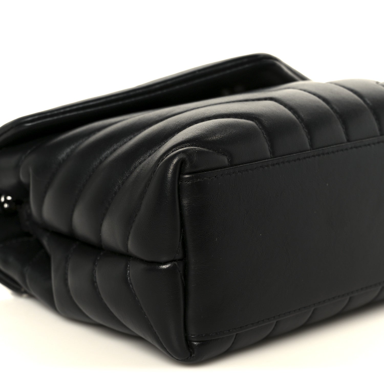 Saint Laurent Calfskin Y Quilted Monogram Monochrome Small Loulou Chain Satchel Black 10 of 11
