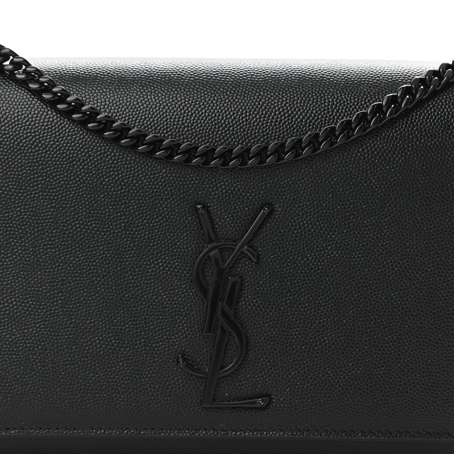 Saint Laurent Grain De Poudre Medium Classic Monogram Kate Satchel Black 8 of 11