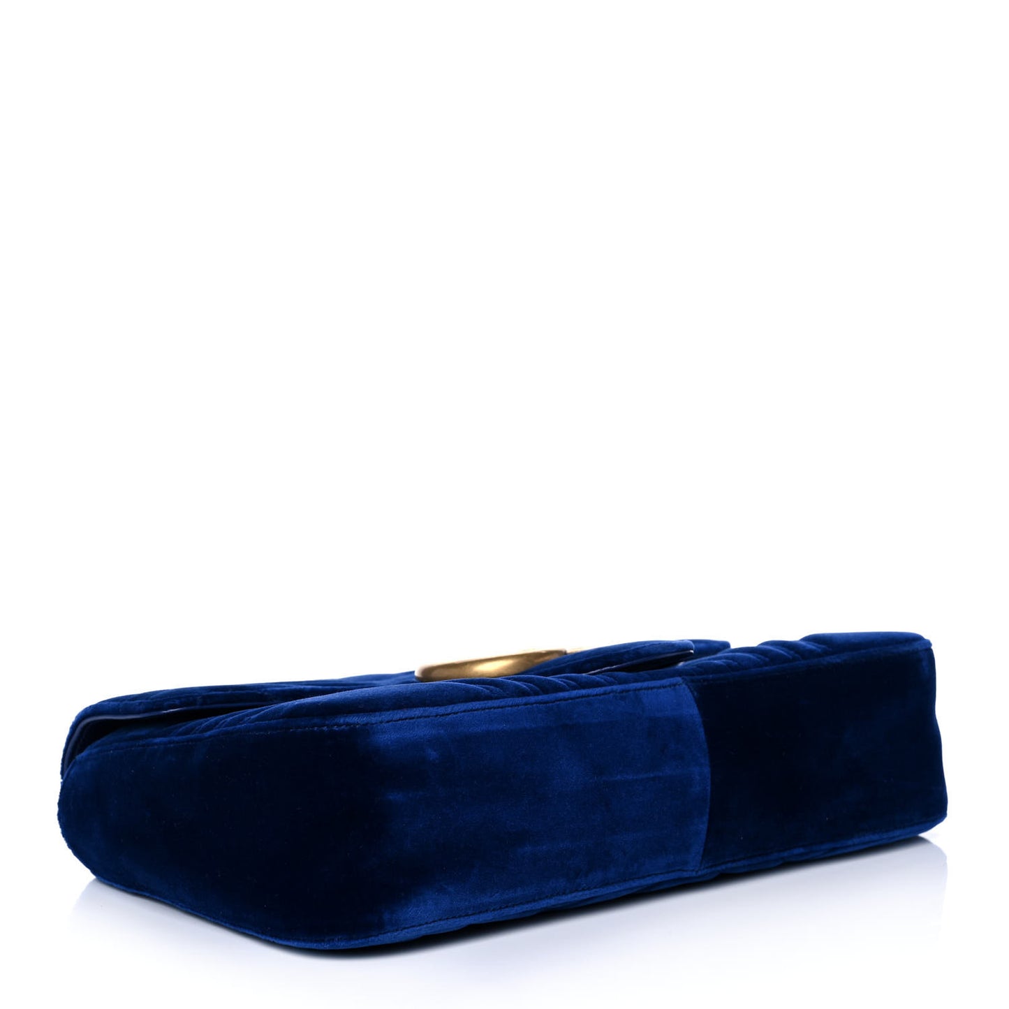Velvet Matelasse Medium GG Marmont Shoulder Bag Cobalt Blue