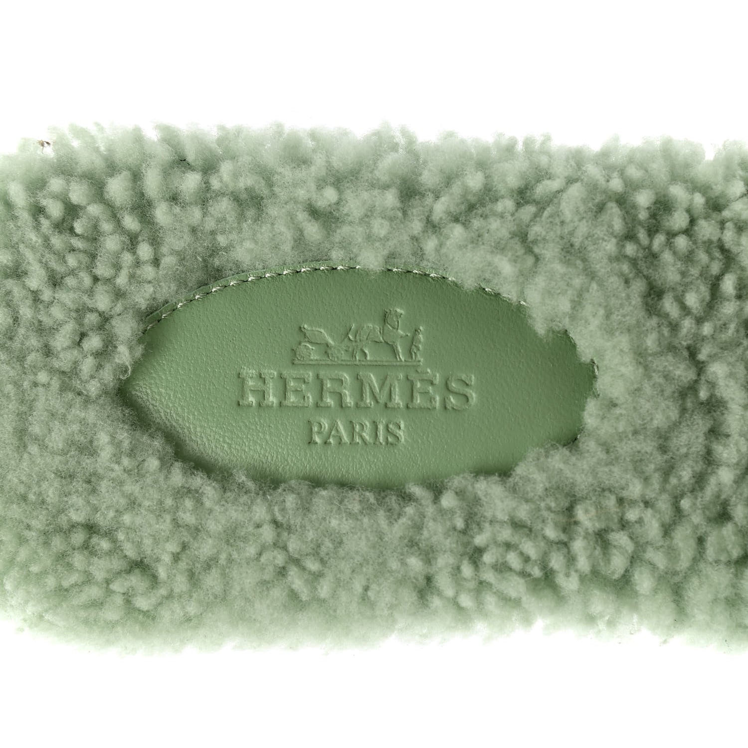 Hermes Woolskin Oran Sandals 36 Vert D'Eau 7 of 8