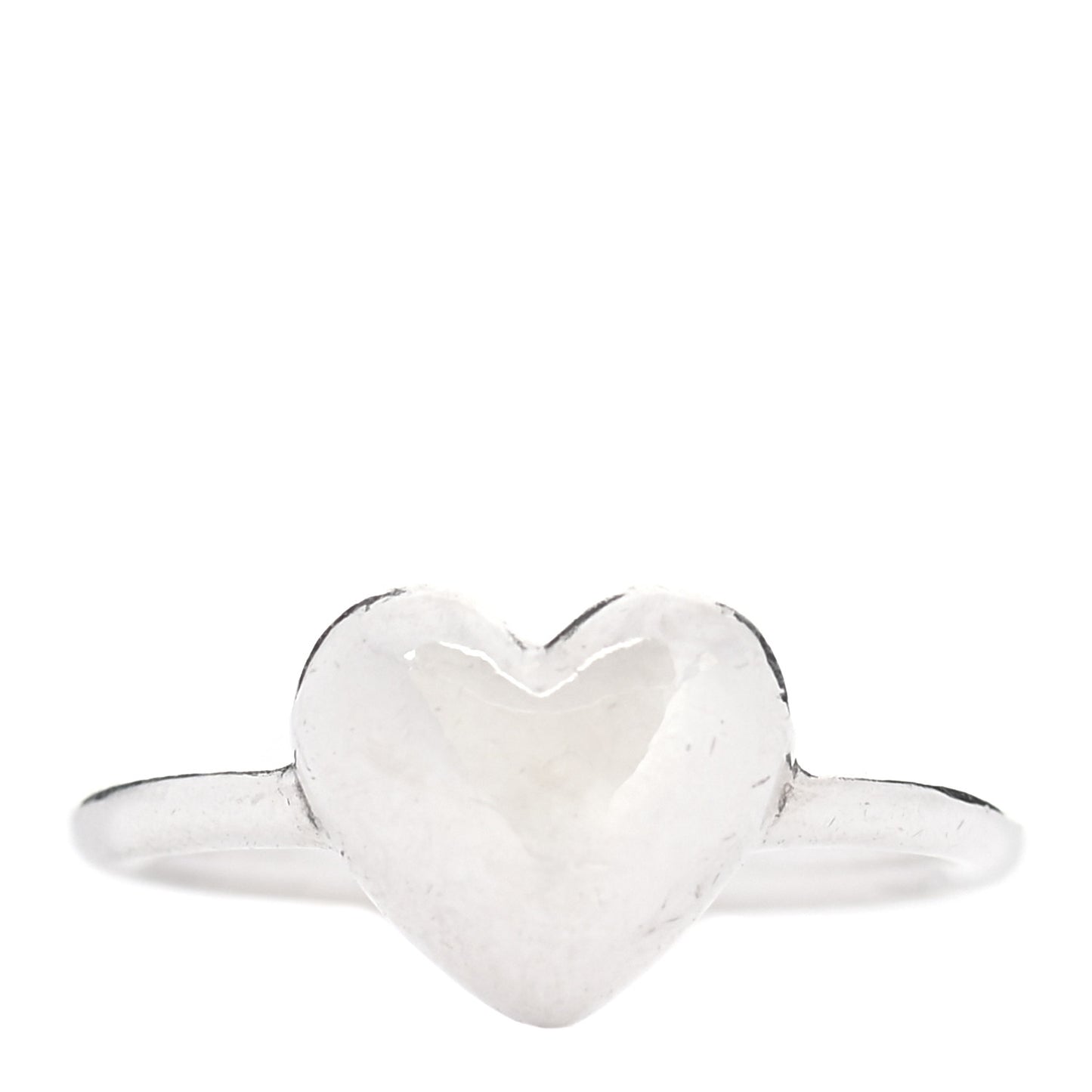 Sterling Silver Heart Puff Ring 46 3.75