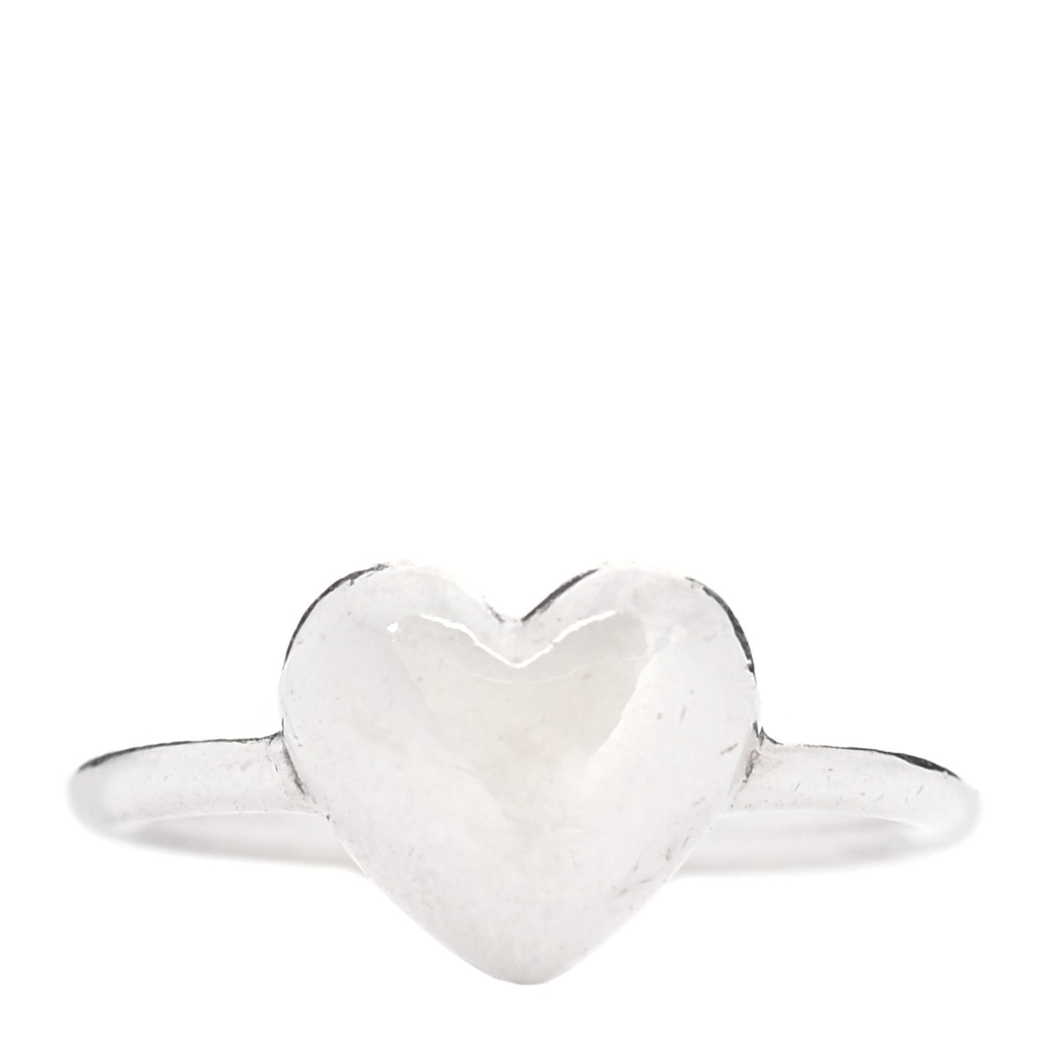 Tiffany Sterling Silver Heart Puff Ring 46 3.75 1 of 4