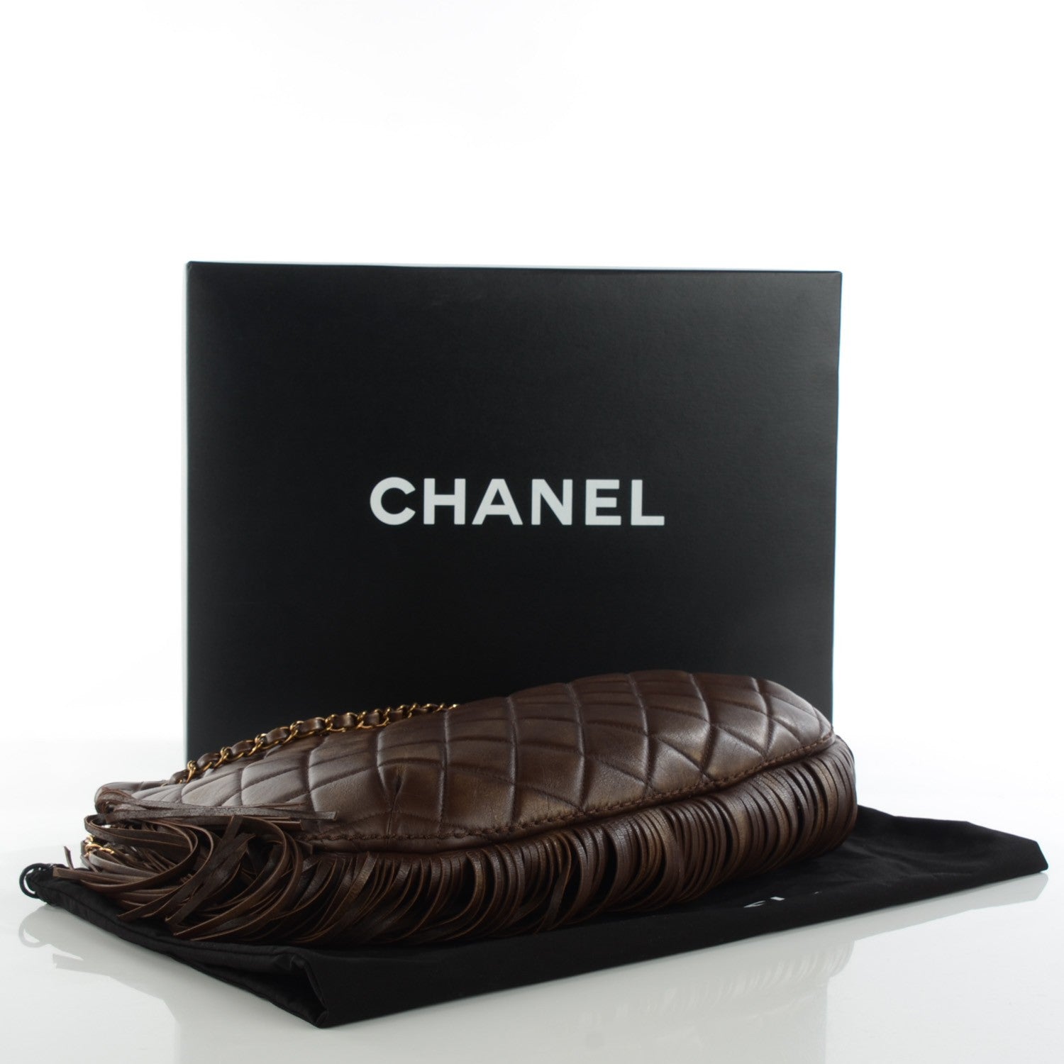 Chanel Calfskin Quilted Into The Fringe Hobo Brown 4 of 8