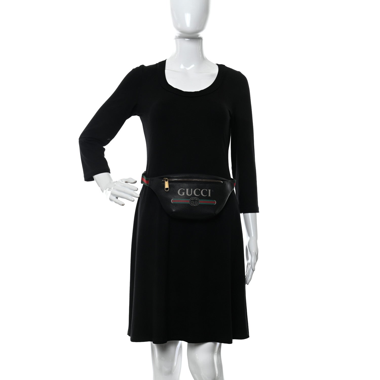 Gucci Grained Calfskin Small Logo Belt Bag Black 2 of 11