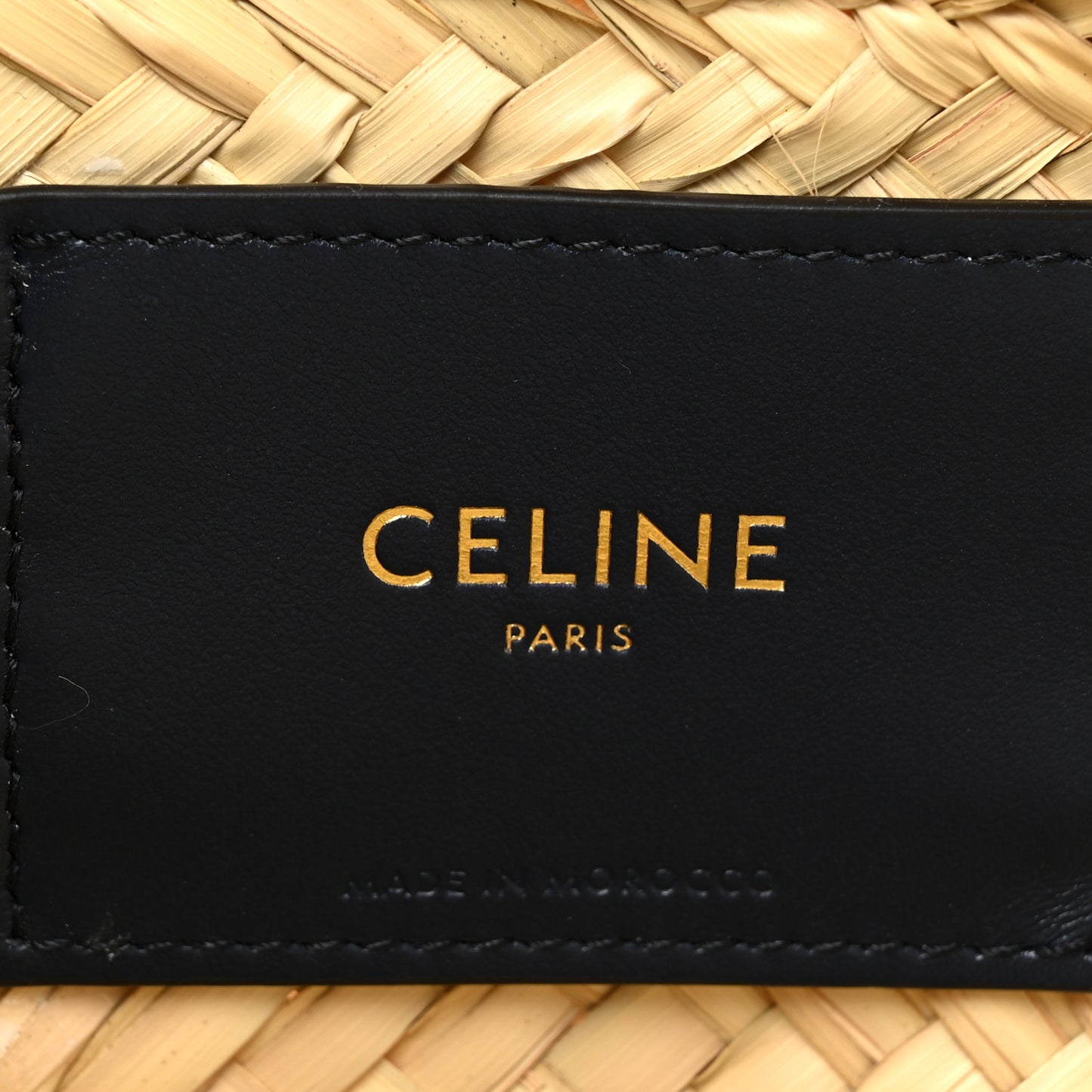 Raffia Calfskin Triomphe Nano Panier Navy Blue