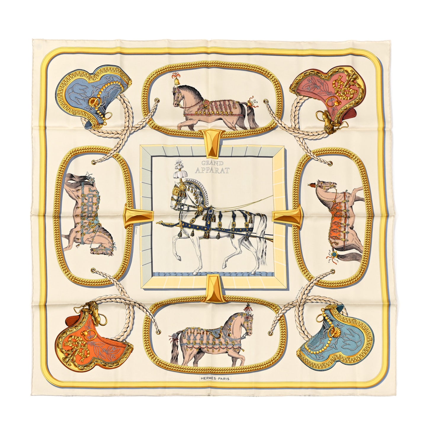 Silk Grand Apparat Forever Scarf 90 Creme Gold Multicolore