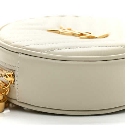 Saint Laurent Calfskin Matelasse Chevron Quilted Baby Round Vinyle Belt Bag Blanc Vintage 9 of 11