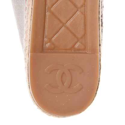 Chanel Linen CC Espadrilles 36 Beige Black 8 of 11