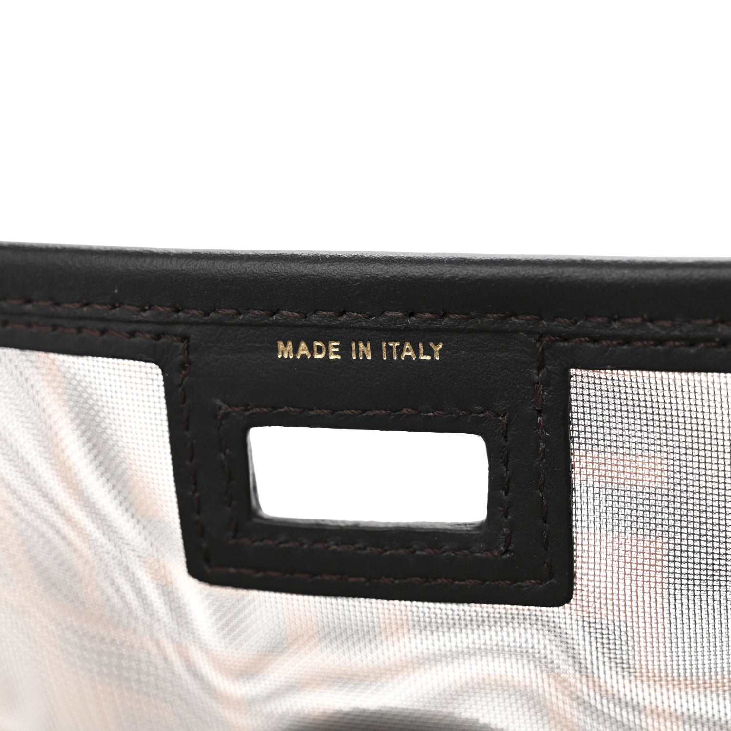 Fendi Mesh Vitello Century FF 1974 Mini Peekaboo Defender Cover Marrone Black Ebano 7 of 12