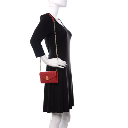 Celine Calfskin C Wallet On Chain Bag Red 2 of 10