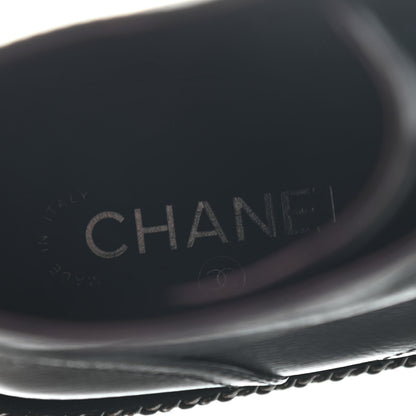 Chanel Crackled Calfskin Velvet Pearl Combat Short Boots 39.5 Black 8 of 8