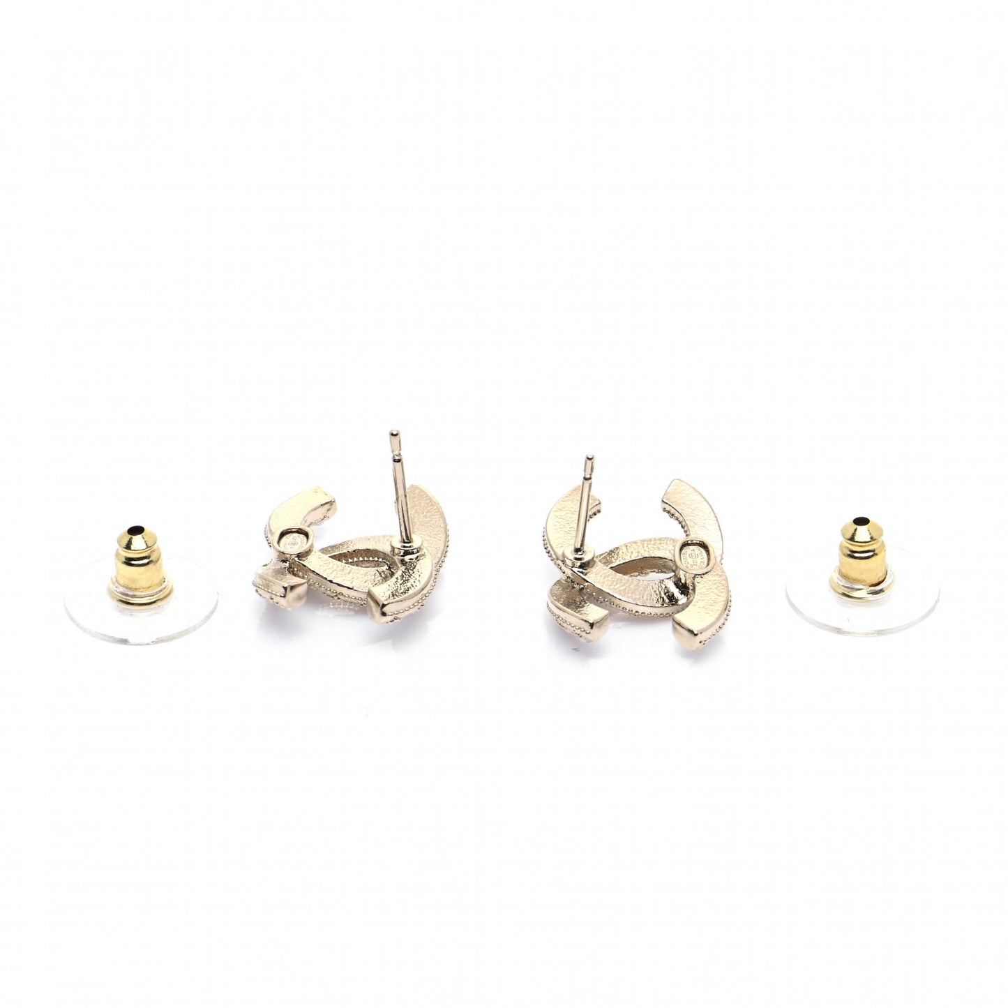 Crystal Pearl CC Earrings Gold