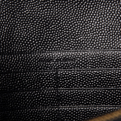 Saint Laurent Grain De Poudre Matelasse Chevron Monogram Chain Wallet Black 7 of 10
