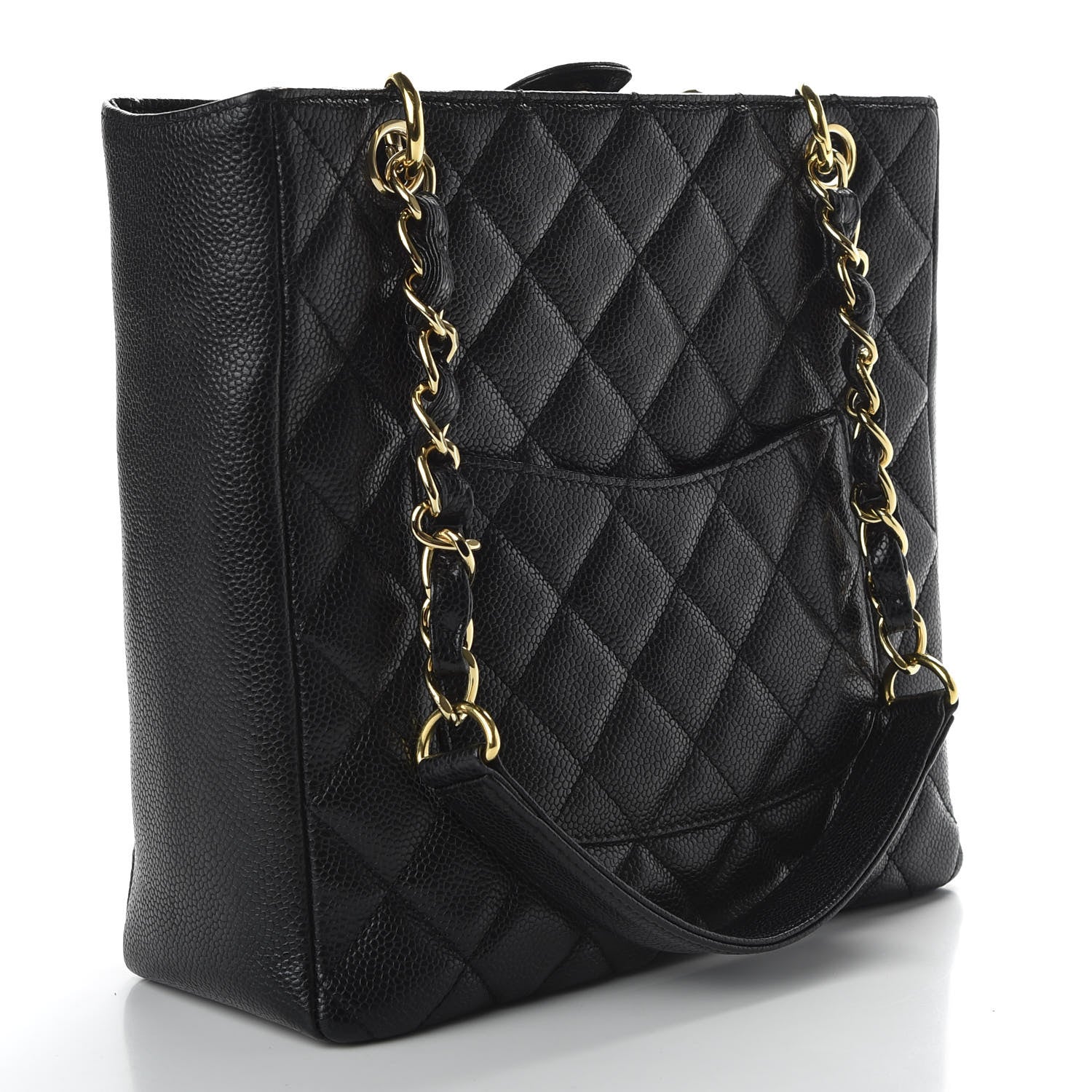 Chanel Caviar Quilted Petit Shopping Tote PST Black 3 of 10