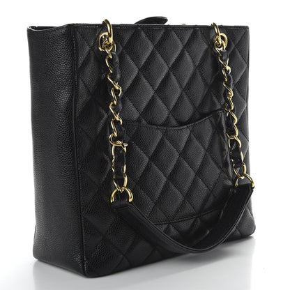 Chanel Caviar Quilted Petit Shopping Tote PST Black 3 of 10