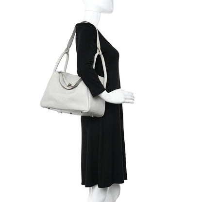 Hermes Taurillon Clemence Lindy 30 Gris Perle 2 of 18
