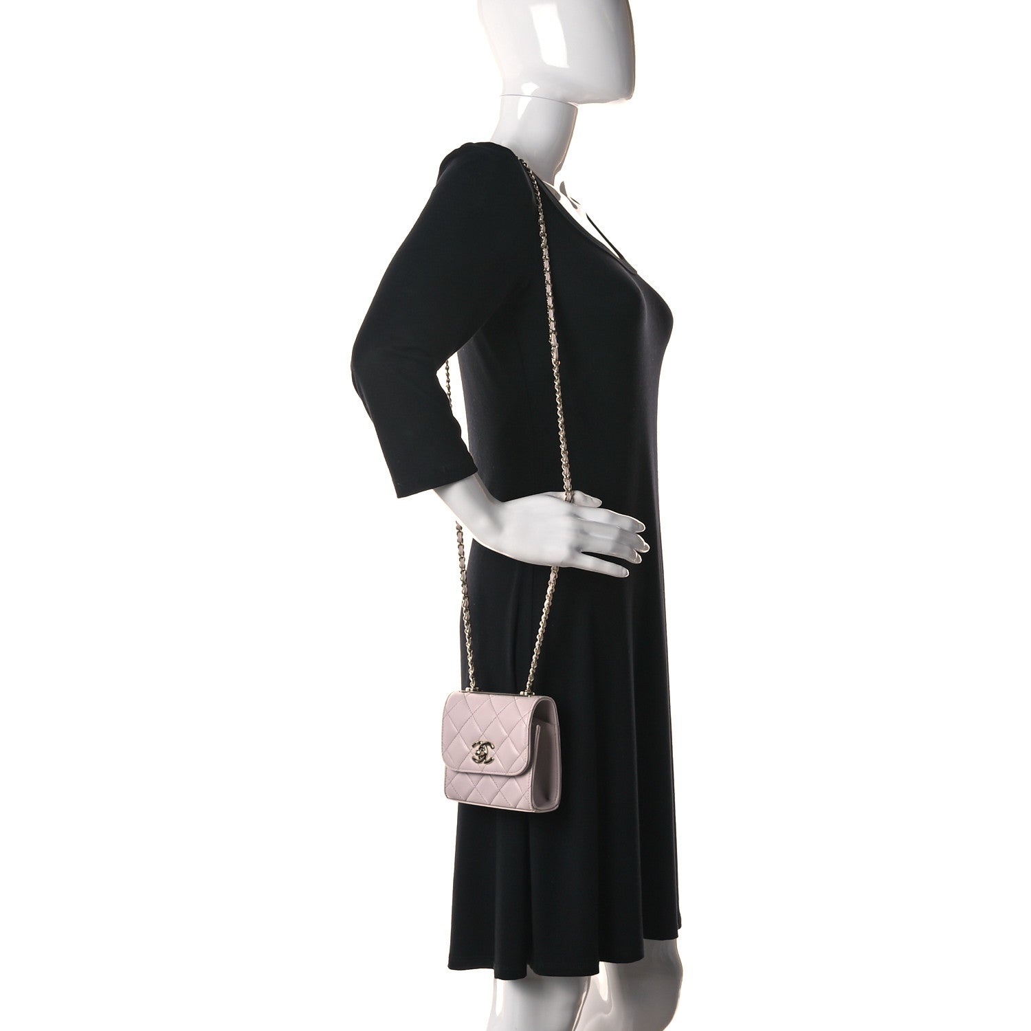 Chanel Lambskin Quilted Mini Trendy CC Clutch With Chain Pink 2 of 10