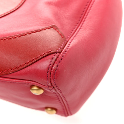 Chanel Calfskin Small CC Stitched Shoulder Bag Pink Red 15 of 16