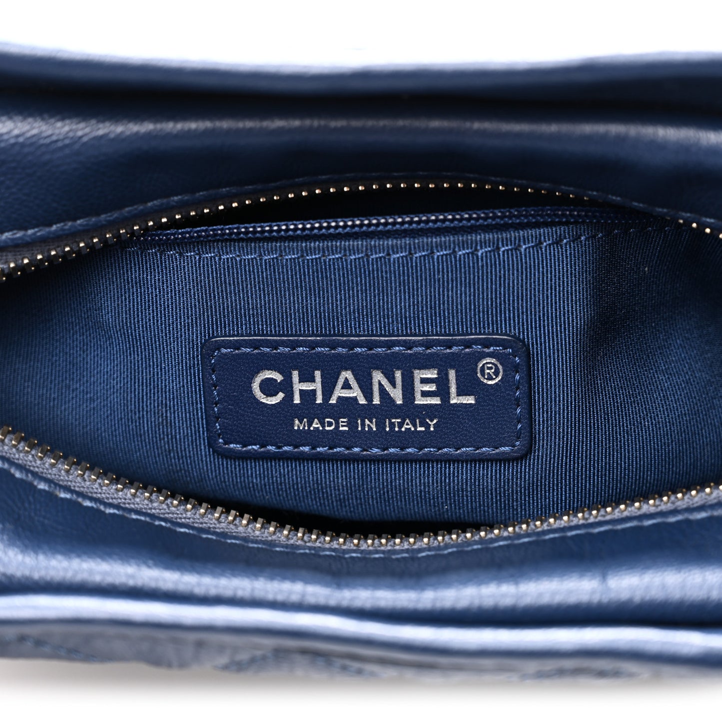 Patent Goatskin Quilted Small Gabrielle Hobo Blue