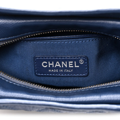Chanel Patent Goatskin Quilted Small Gabrielle Hobo Blue 6 of 10