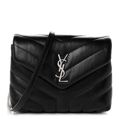 Saint Laurent Calfskin Y Quilted Monogram Toy Loulou Crossbody Bag Black 1 of 10