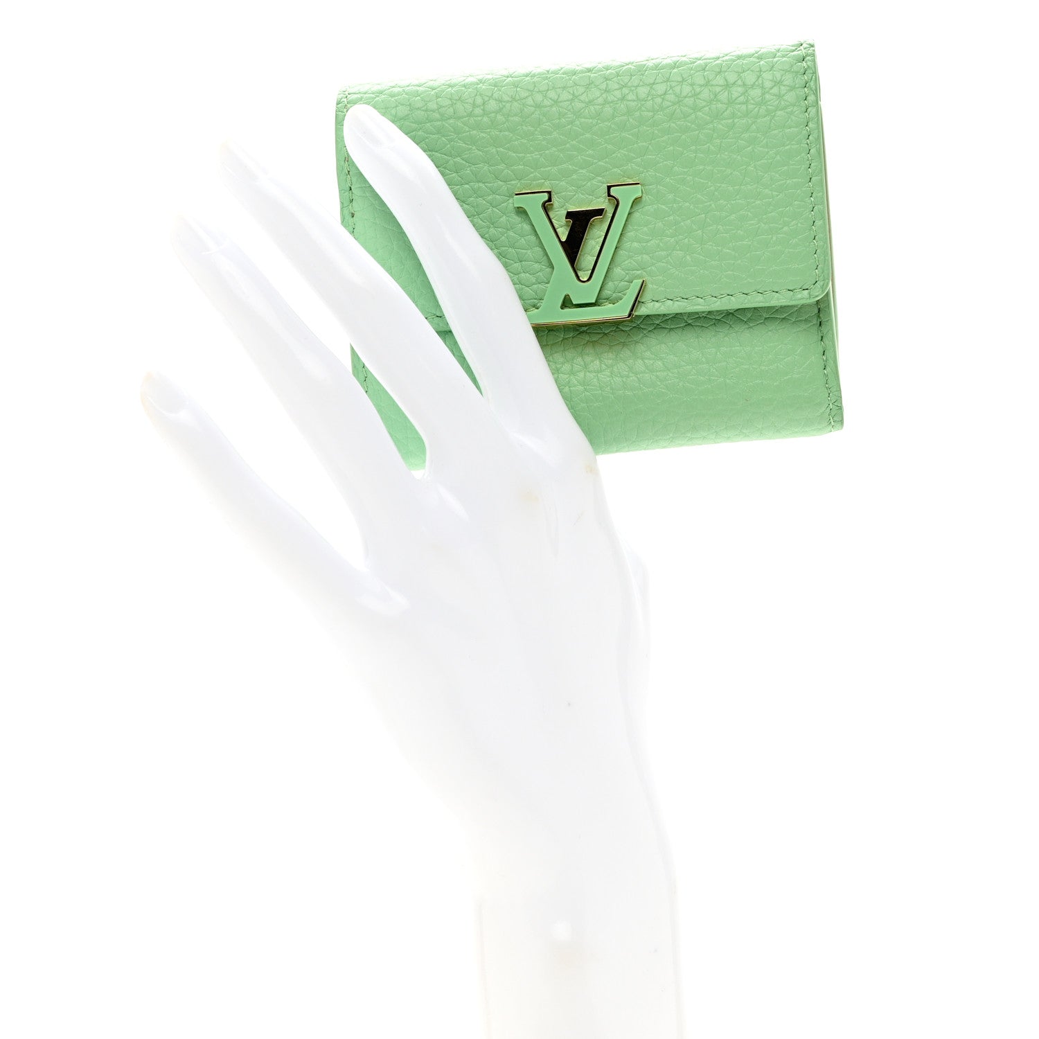 Louis Vuitton Taurillon Capucines XS Wallet Vert Pomme 2 of 6