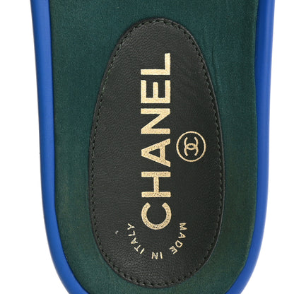 Chanel Canvas Chain Flat Sandals 37 Bright Blue 7 of 11