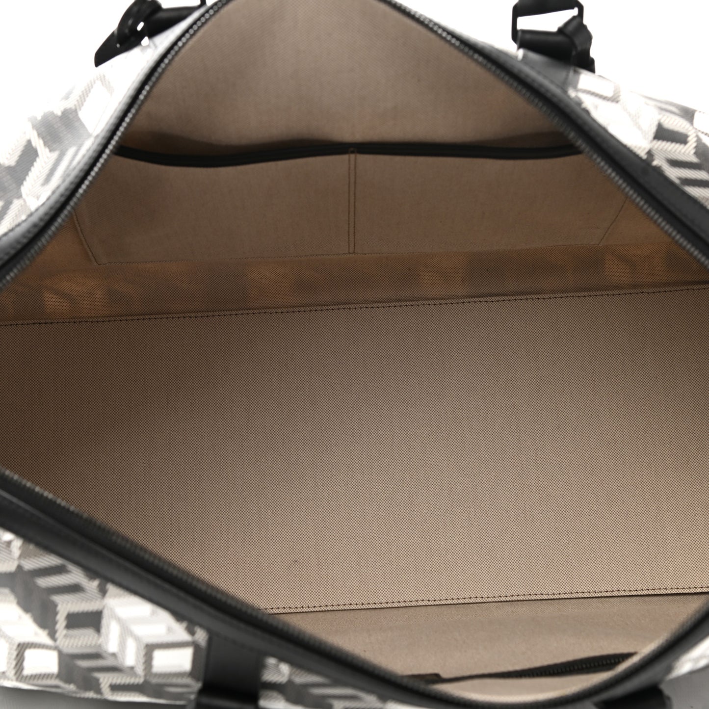 Cubic Monogram Large Traveler Weekender Bag Black White