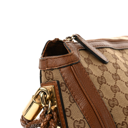 Gucci Monogram Cellarius Calfskin Medium Bella Hobo Beige Ebony Cuir 14 of 14