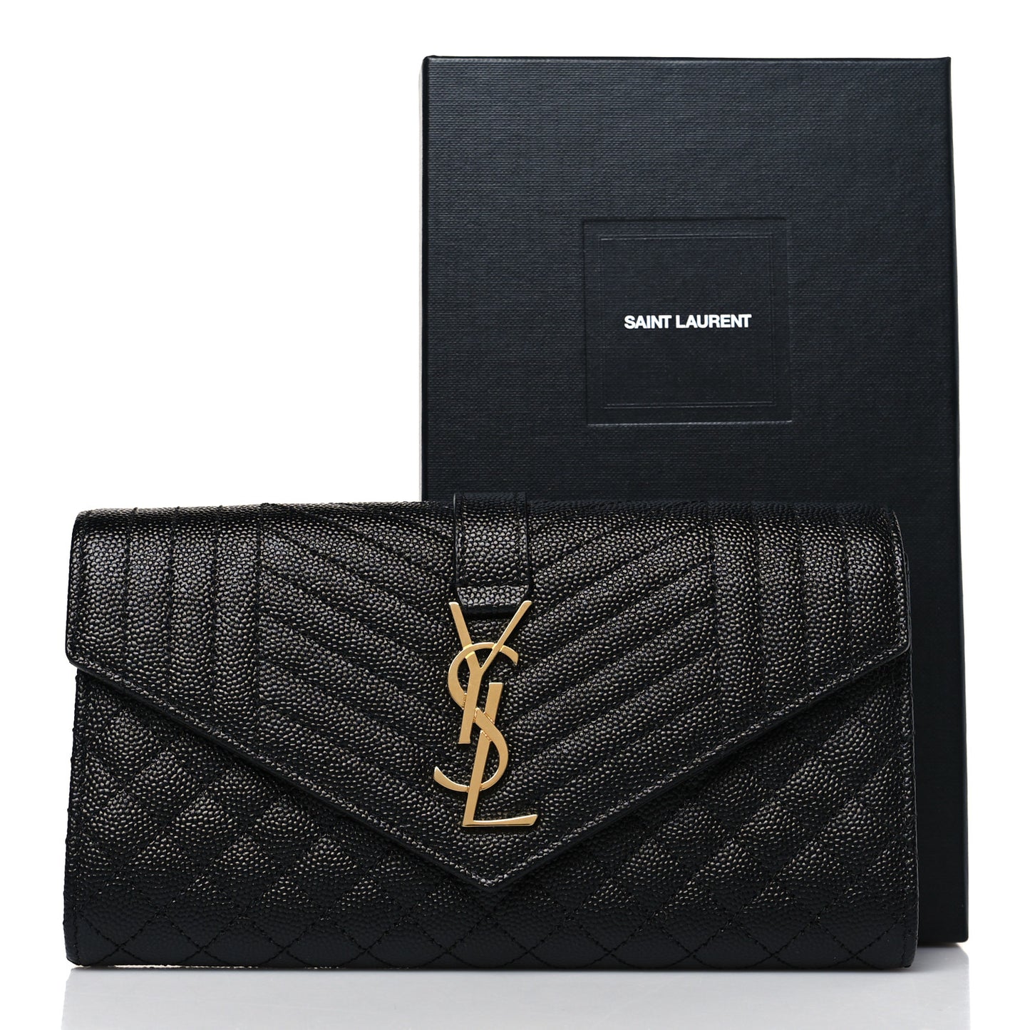 Grain De Poudre Mixed Matelasse Triquilt Large Monogram Wallet Black