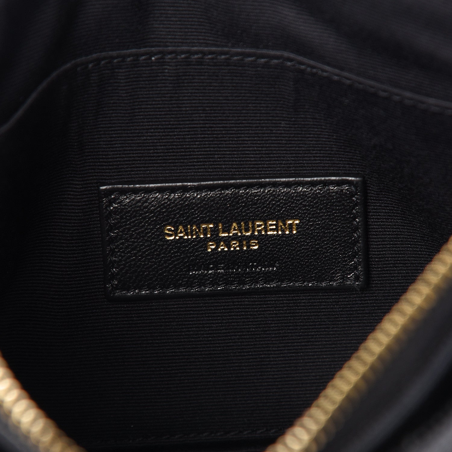 Saint Laurent Grain De Poudre Chevron Monogram Bill Pouch Black 6 of 8