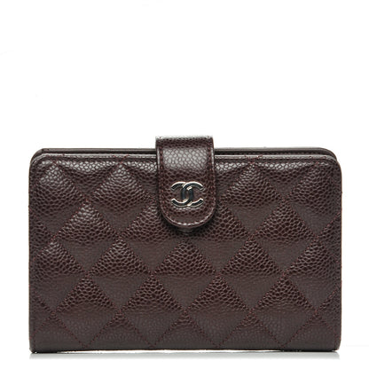 Chanel Caviar Quilted Zipped Pocket Wallet Burgundy 1 of 8