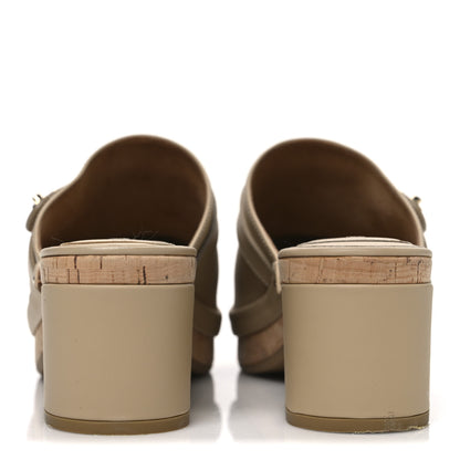 Chanel Calfskin CC Turn Lock Clogs 40 Beige 6 of 10