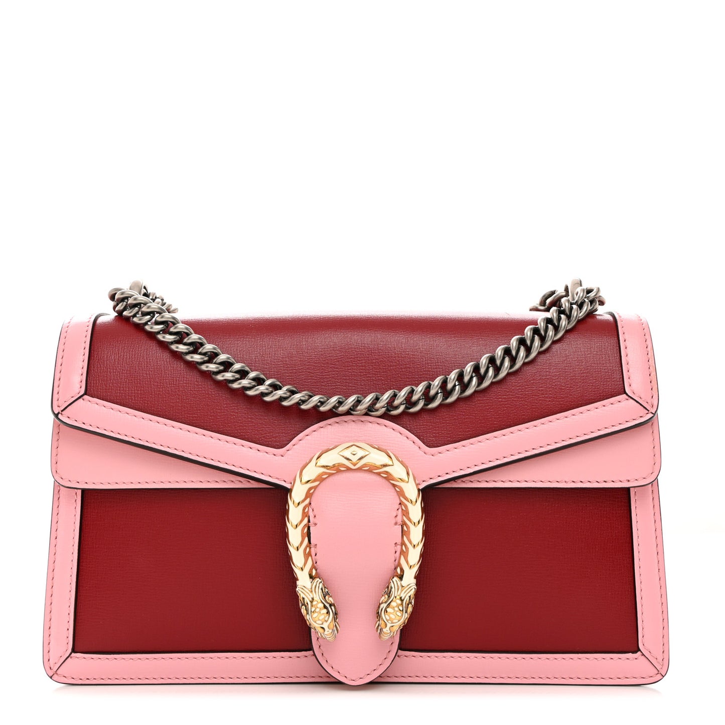 Azalea Calfskin Enamel Small Dionysus Shoulder Bag New Cherry Red Wild Rose Off White