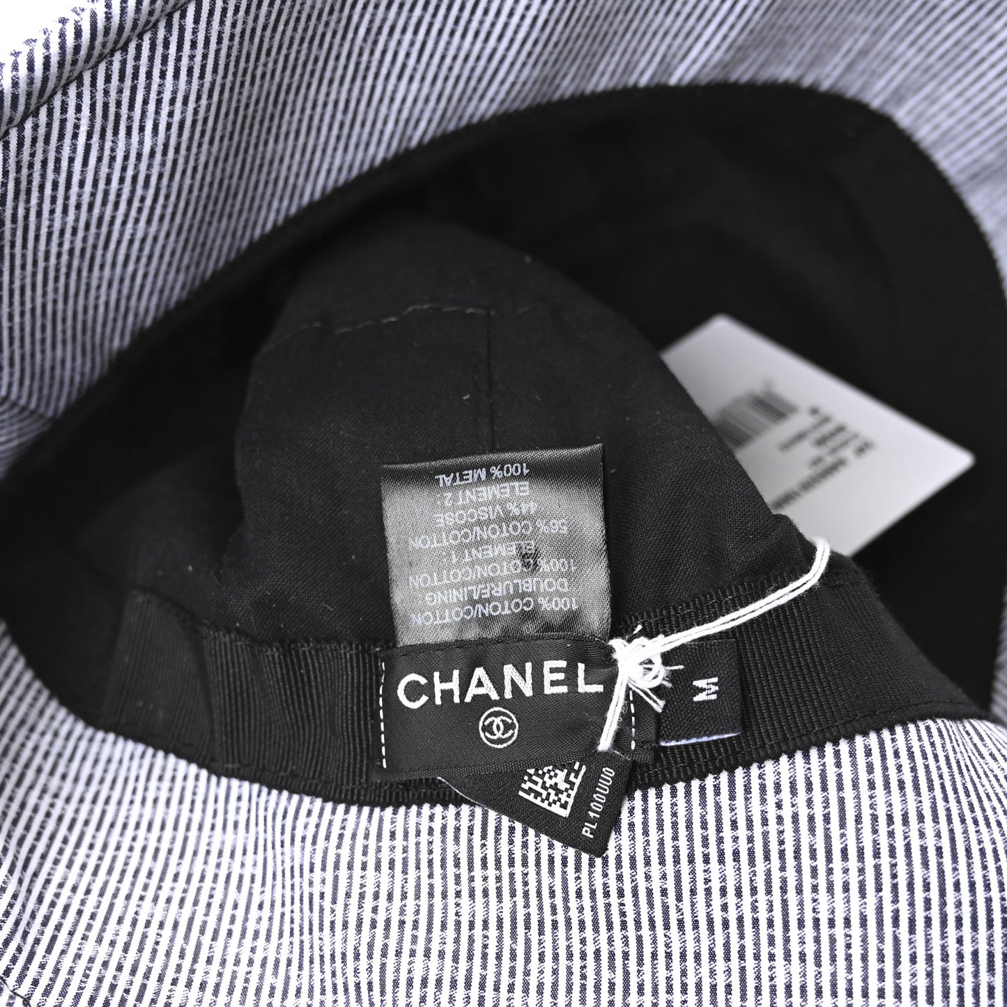 Cotton Bucket Hat M Navy White