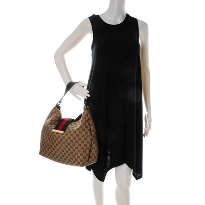 Gucci Monogram Large New Ladies Web Hobo Dark Brown 2 of 7