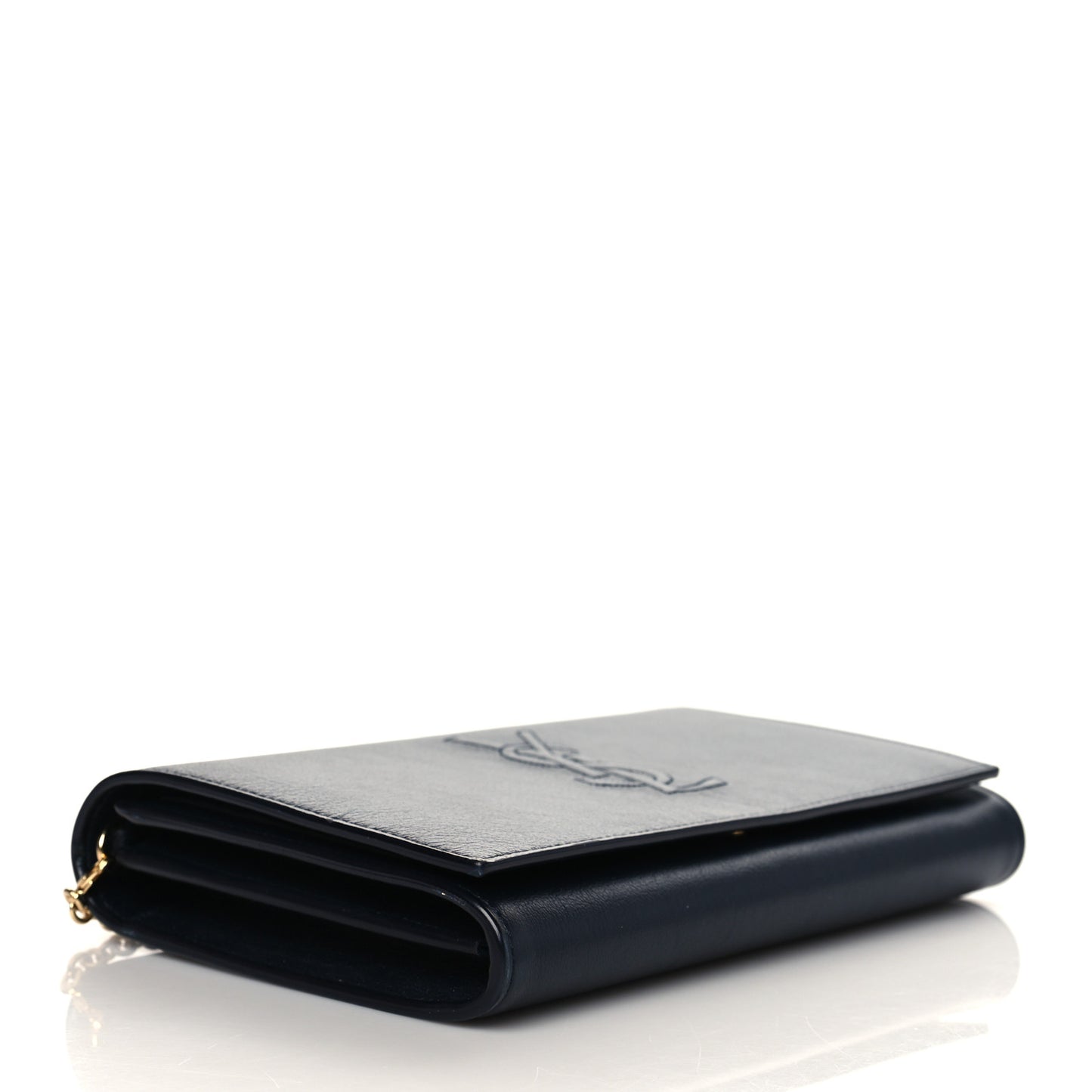 Calfskin Monogram Belle de Jour Chain Clutch Navy
