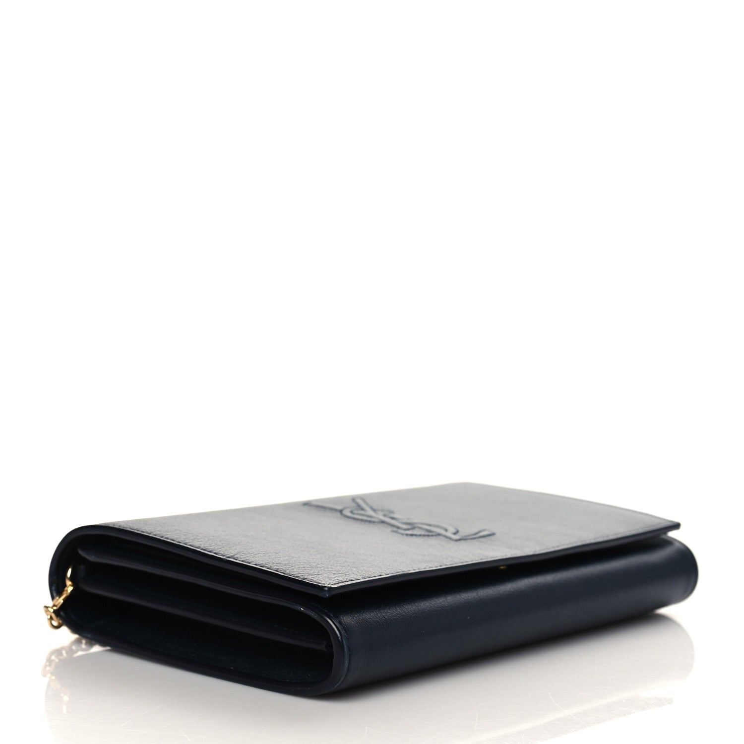 Saint Laurent Calfskin Monogram Belle de Jour Chain Clutch Navy 4 of 10