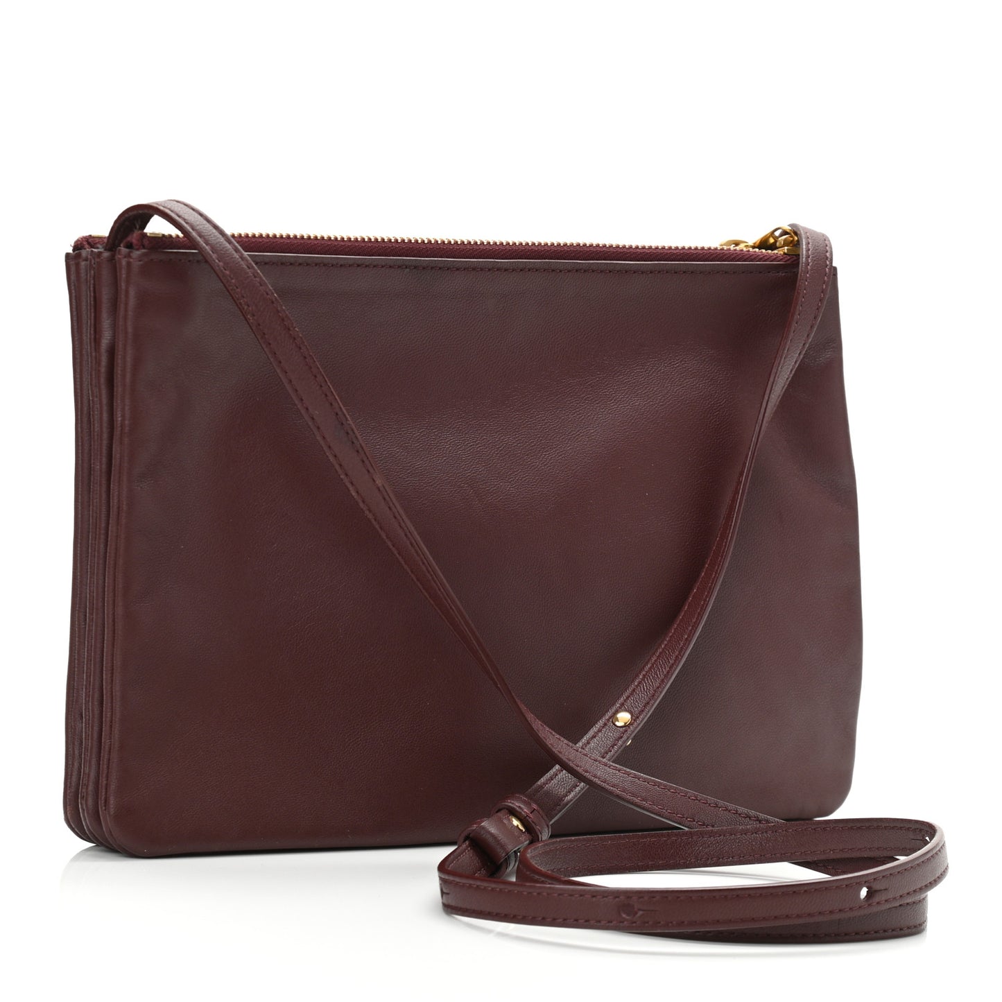 Lambskin Large Trio Crossbody Bag Burgundy