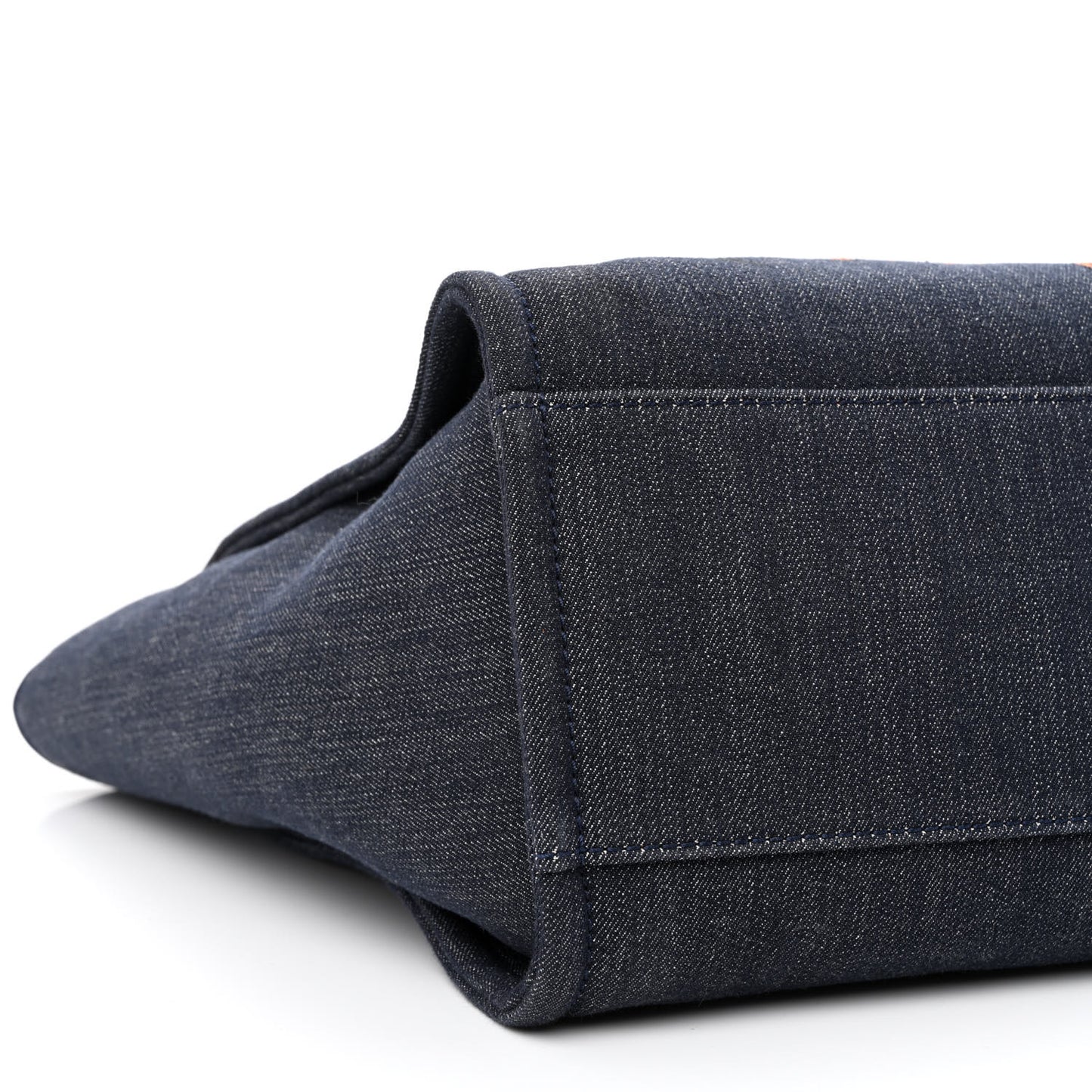 Denim Large Deauville Tote Blue Orange