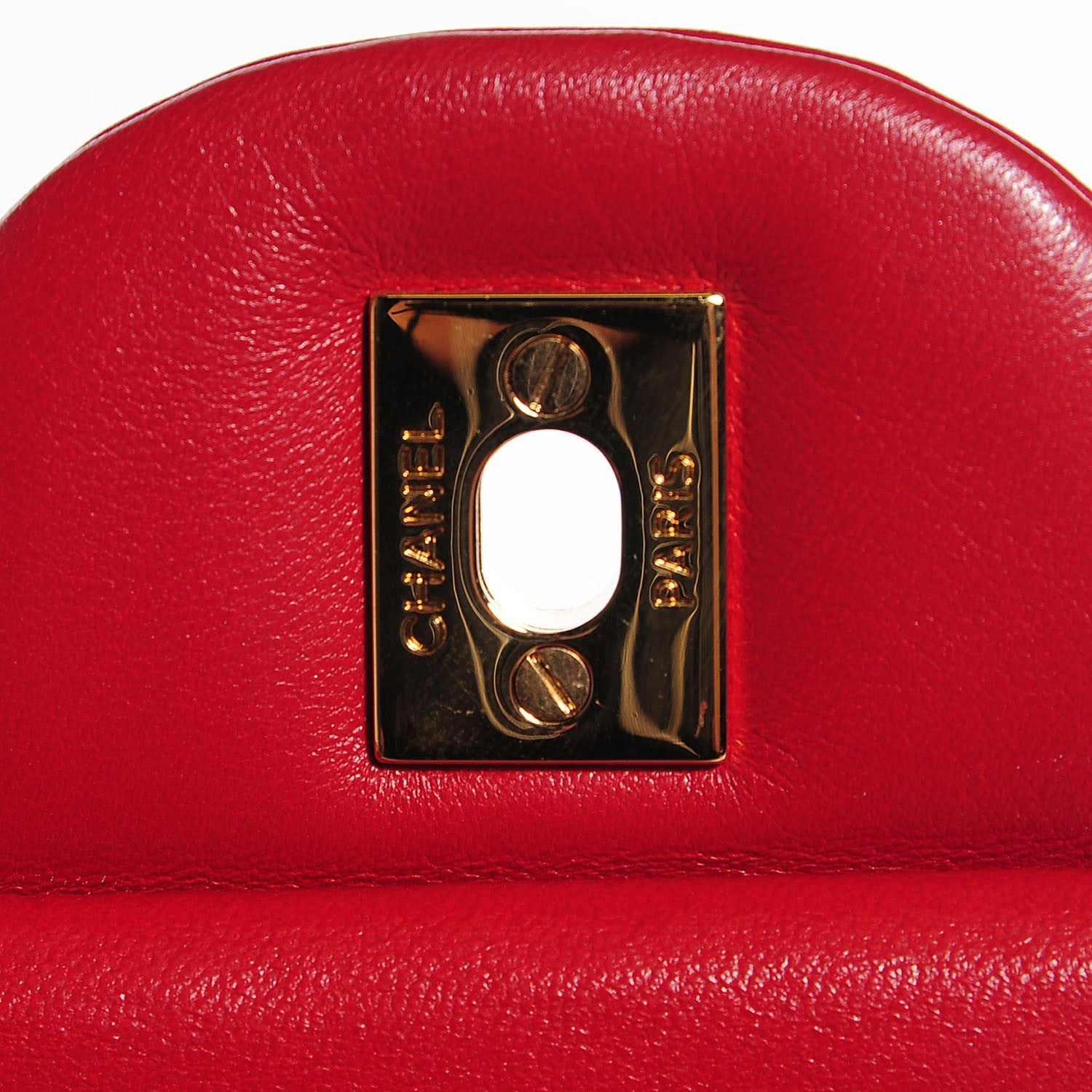 Chanel Lambskin Quilted Jumbo Double Flap Red 6 of 10