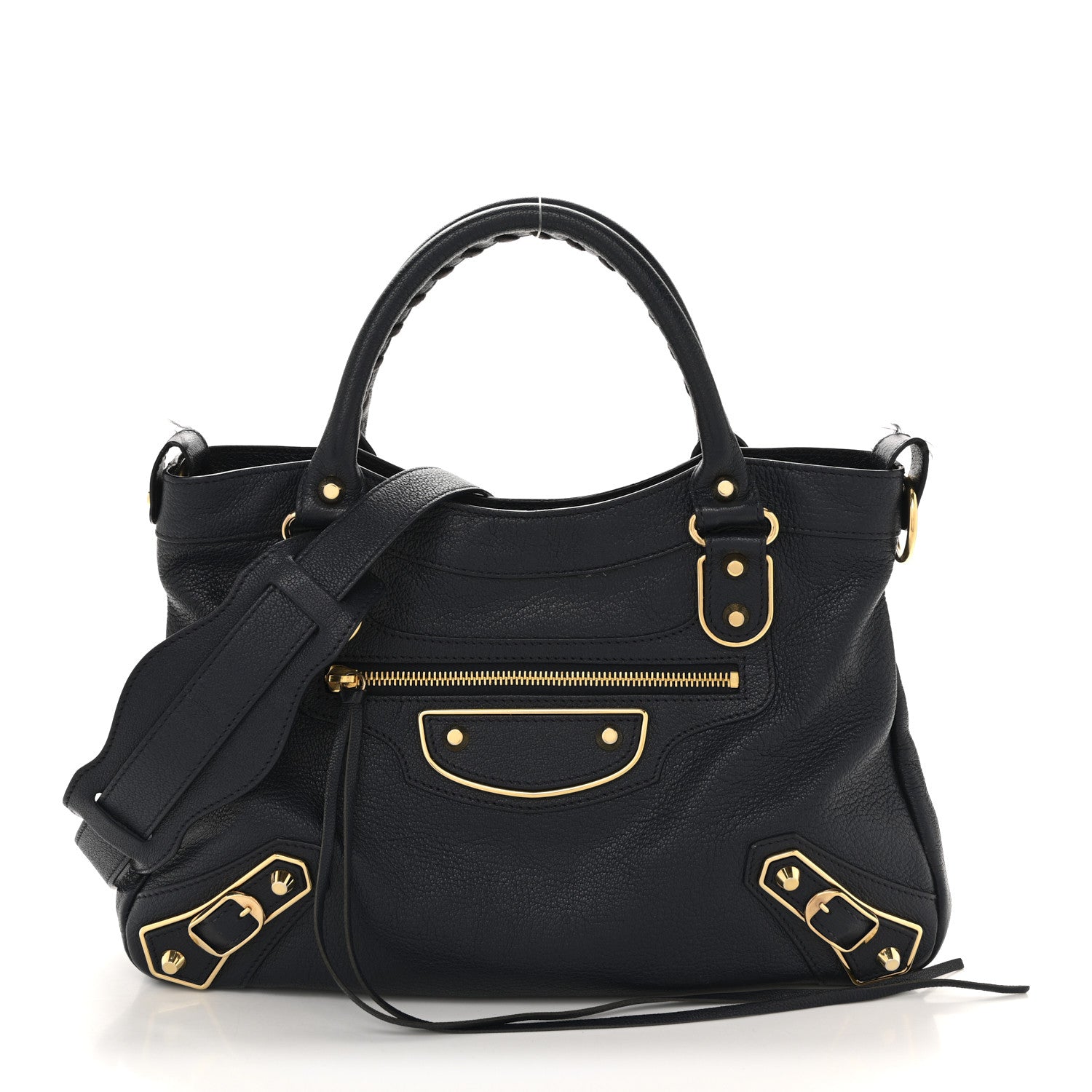 Balenciaga Chevre Gold Metallic Edge Hardware Town Bleu Nuit Dark Sea 1 of 15