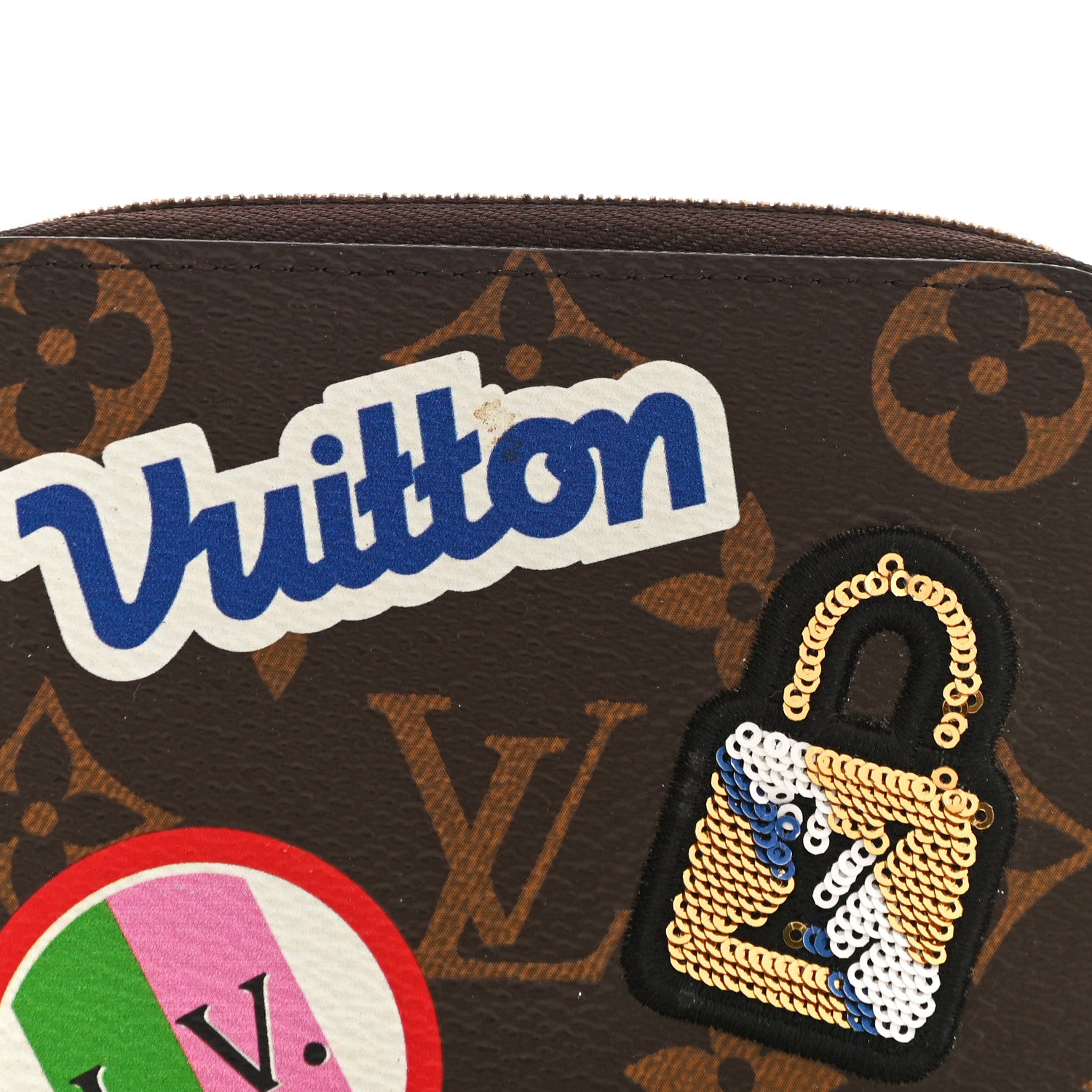Louis Vuitton Monogram Travel Stickers Zippy Coin Purse 7 of 9