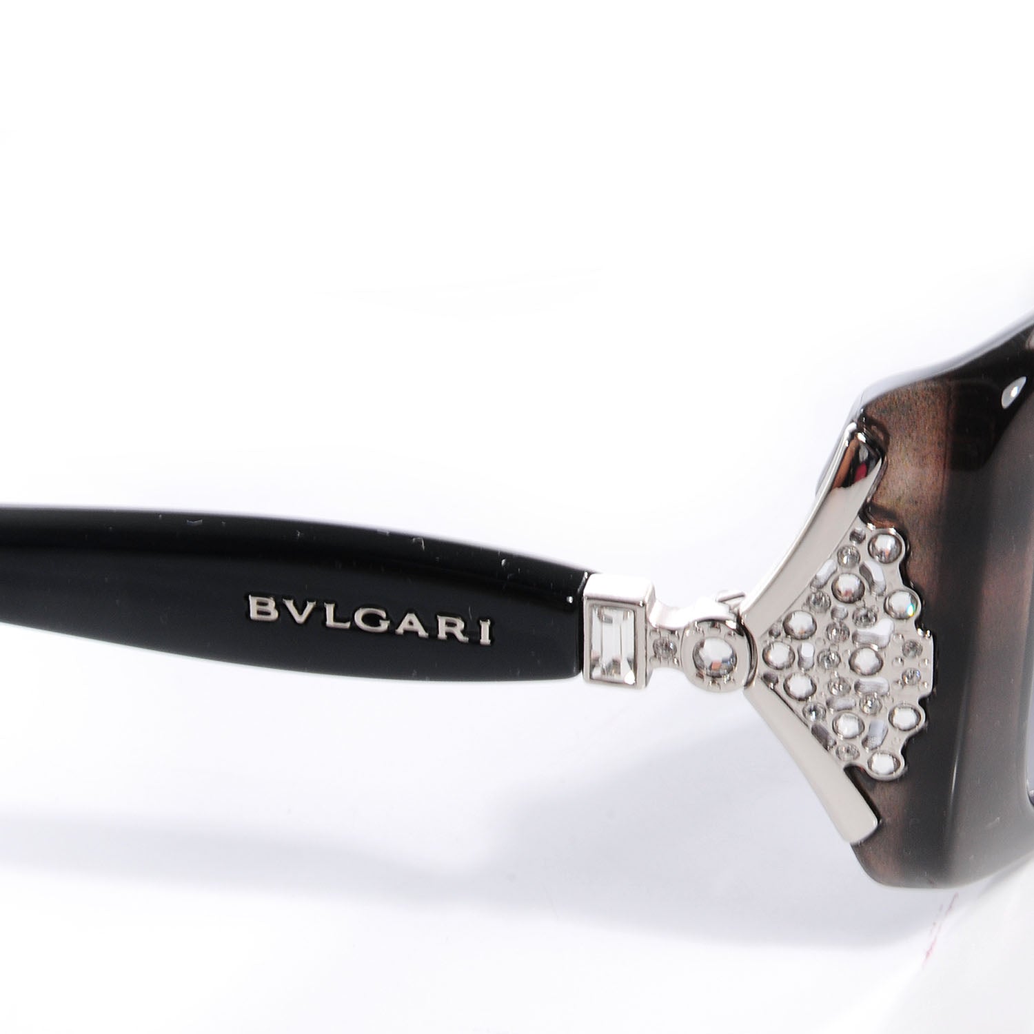 Bulgari BVLGARI Tortoise and Crystal Ventaglio Square Frame Sunglasses 8099-B 4 of 6