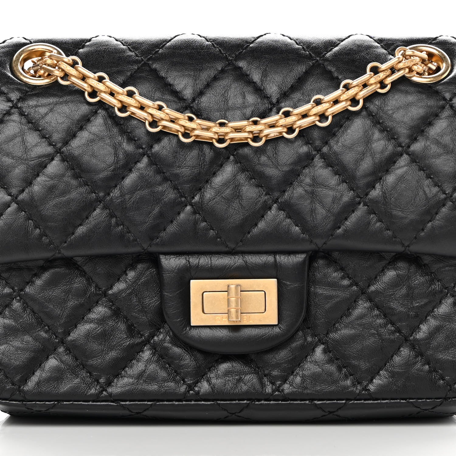 Chanel Aged Calfskin Quilted 2.55 Reissue Mini Flap Black 8 of 11