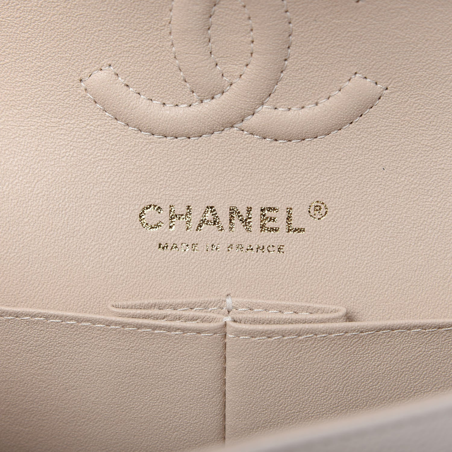 Chanel Caviar Chevron Quilted Small Double Flap Beige 8 of 10