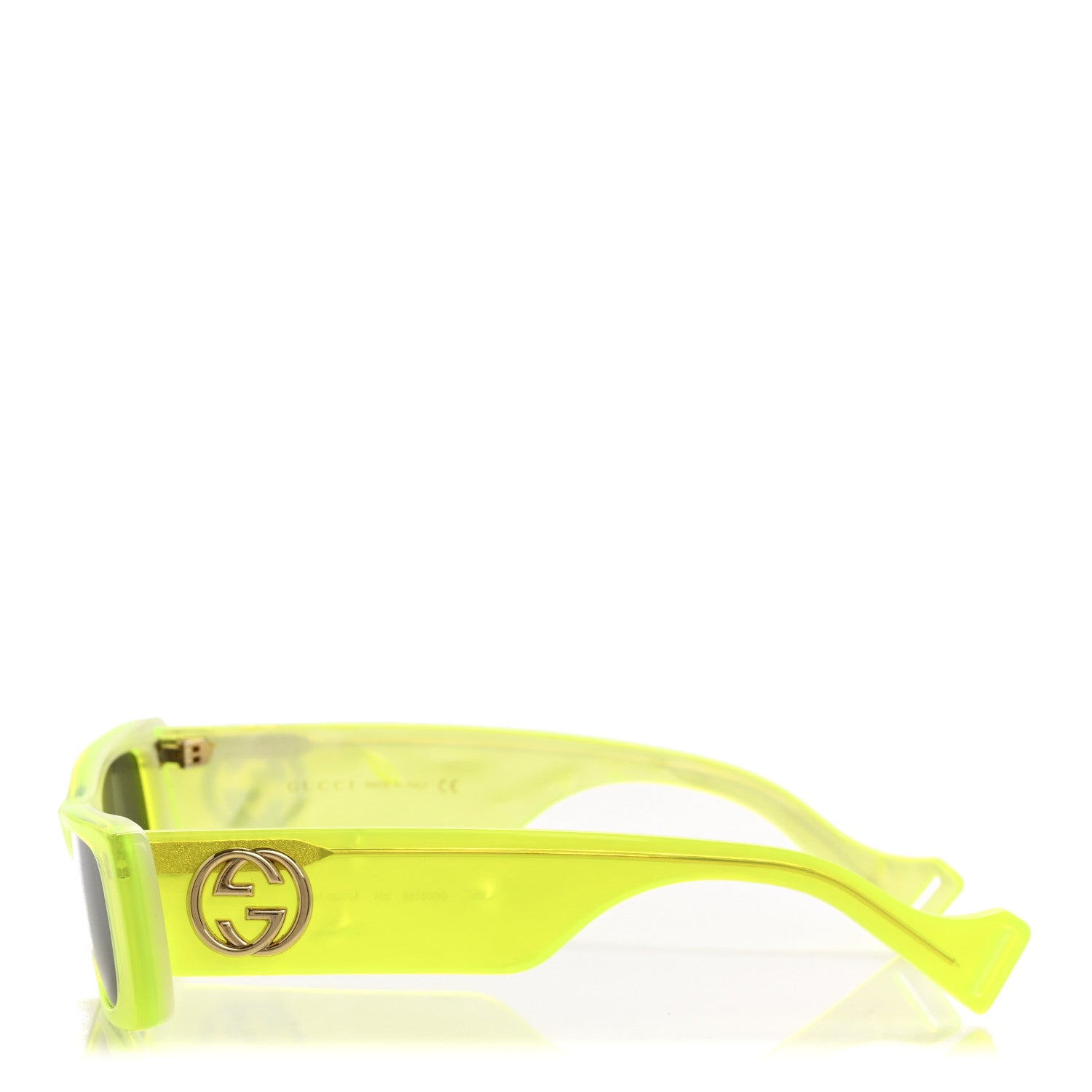 Gucci Acetate Rectangular Sunglasses GG0516S Fluorescent Yellow 3 of 9