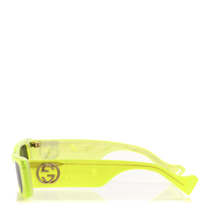 Gucci Acetate Rectangular Sunglasses GG0516S Fluorescent Yellow 3 of 9