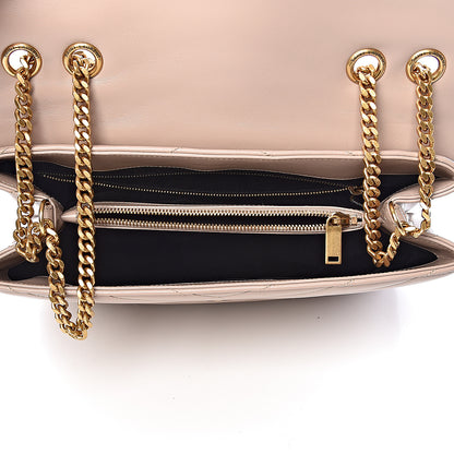 Saint Laurent Calfskin Y Quilted Monogram Medium Loulou Chain Satchel Light Natural 5 of 10