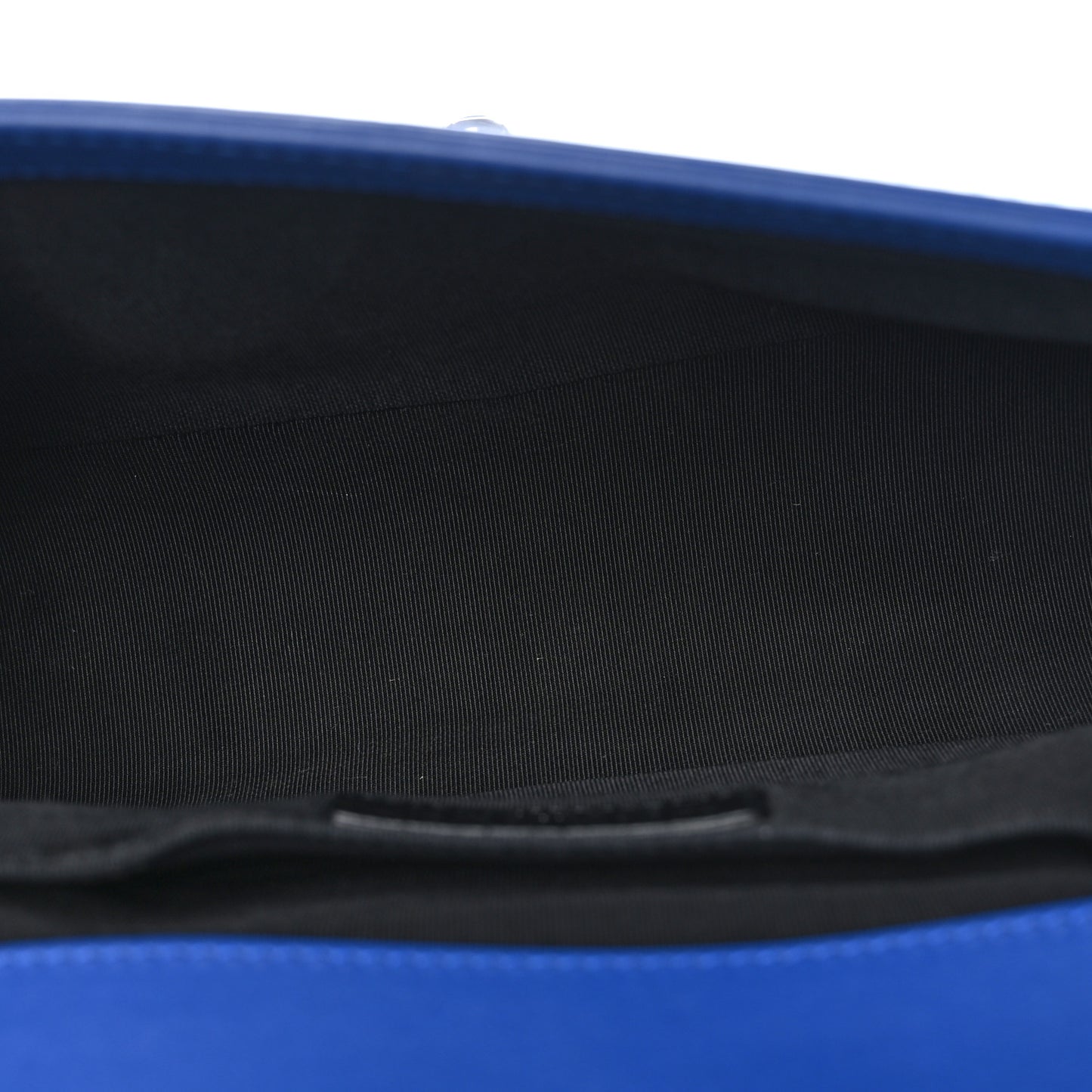 Patent Calfskin Quilted Medium Plexiglass Boy Flap Blue
